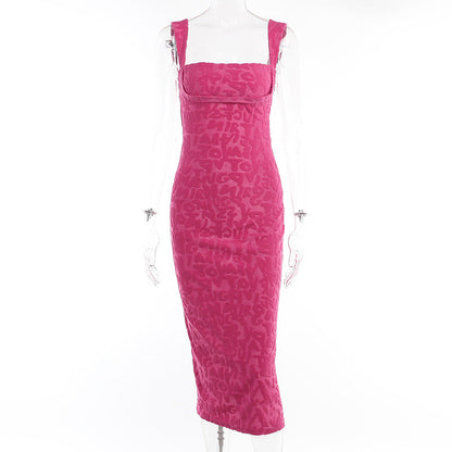 Camisole Dress Women Rose Red